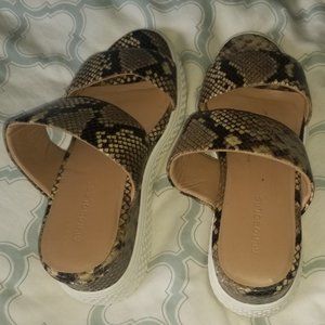 Aerosoles Zeff Wedge Slide Sandal (Women) Olive Size 8